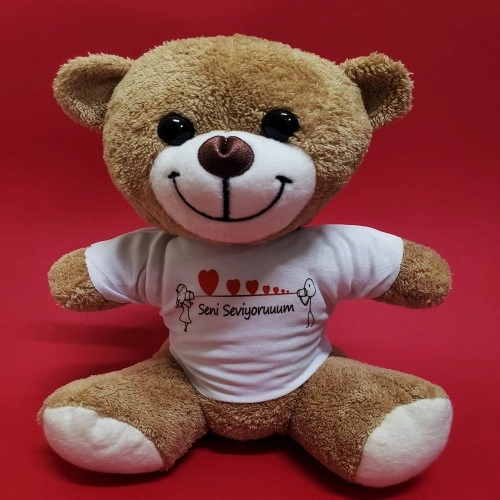 Romantik Peluş 25 cm Seni Seviyorum Temalı