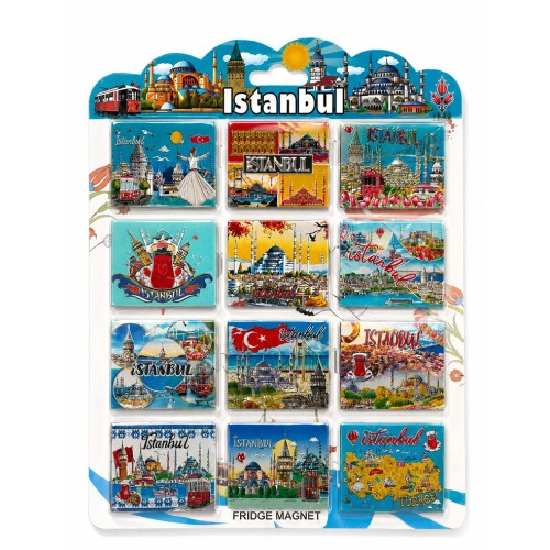 Silikon İstanbul Temalı Buzdolabı Magnet Seti 12 Adet