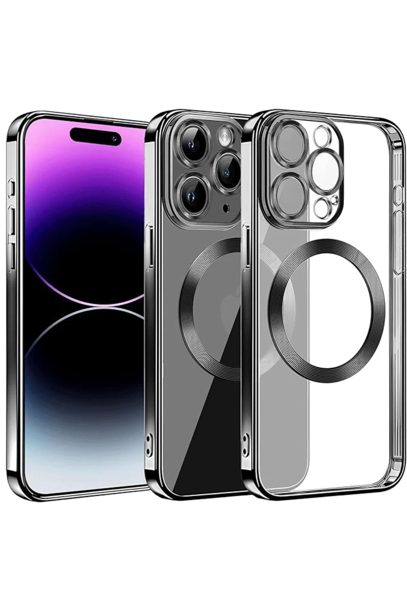 Apple iPhone 13 Pro Max Uyumlu Kılıf Slot Silikon - Siyah