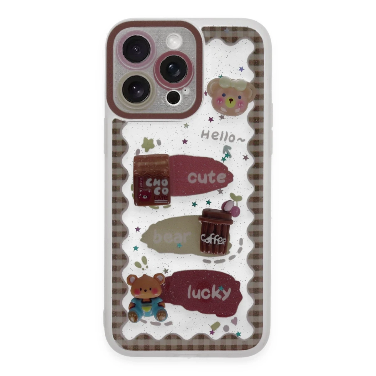 Apple iPhone 14 Pro Kılıf Sweet Desenli Silikon Kapak - Şeffaf