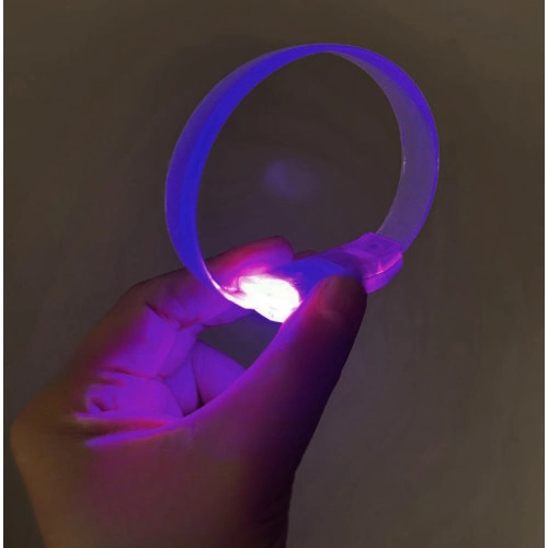 Esnek Parti Bilekliği Mor 3 Modlu LED Işıklı