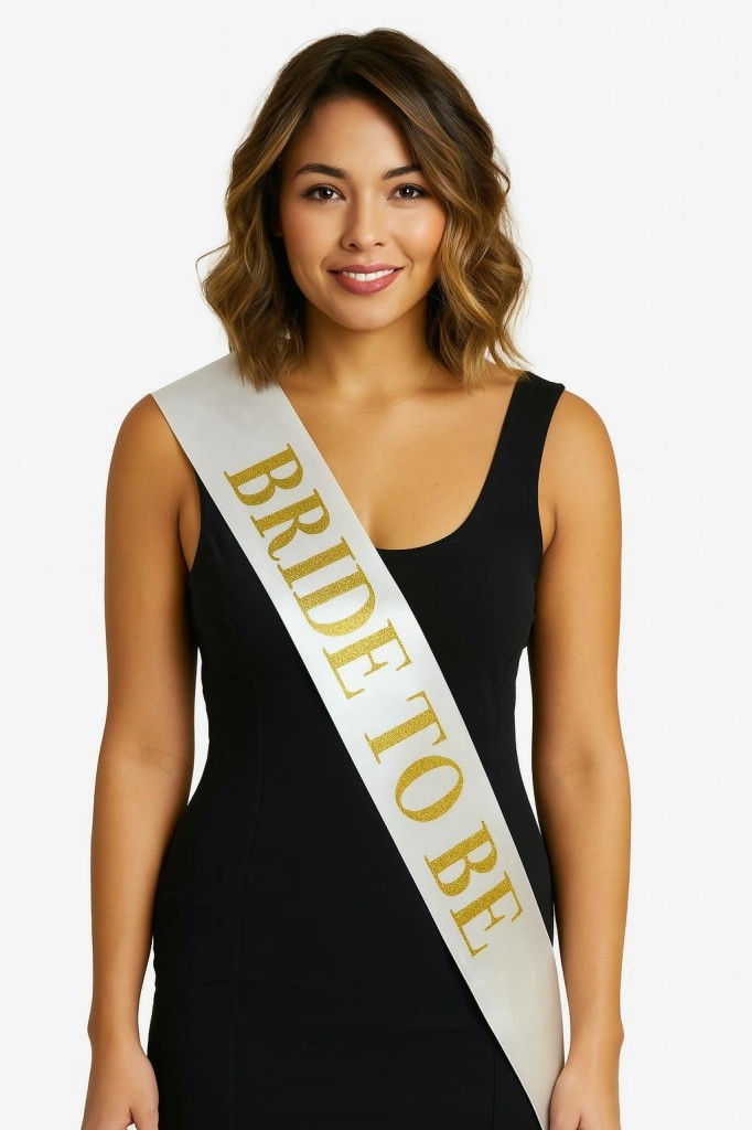 Şık Beyaz Saten Bride To Be Kuşağı 1 Adet
