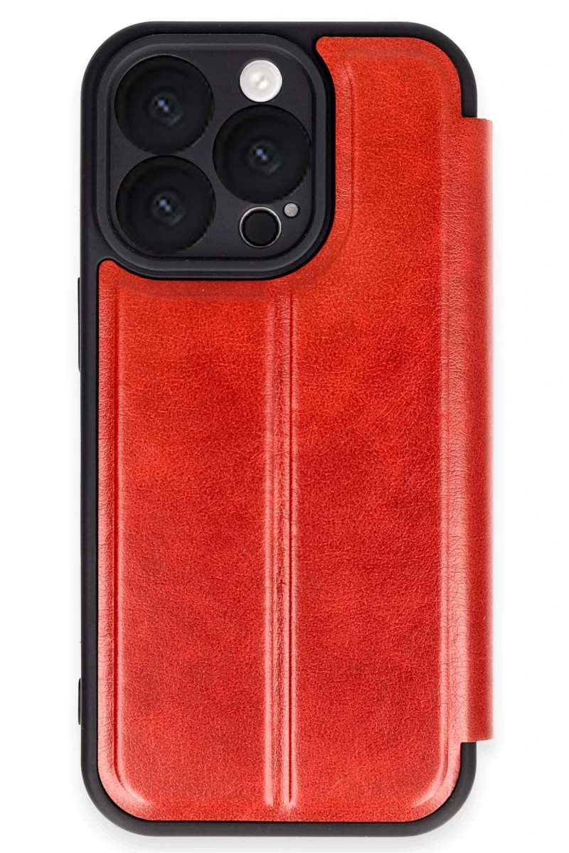 Apple iPhone 16 Pro Max Uyumlu Kılıf Flip Cover - Kırmızı