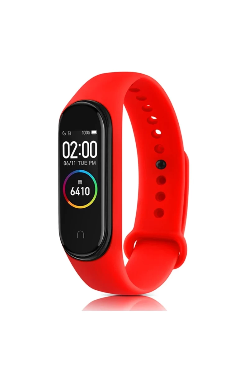 Xiaomi Mi Band 6 Uyumlu Klasik Kordon - Kırmızı