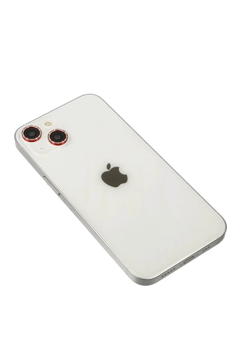 Apple iPhone 14 Uyumlu Diamond Kamera Lens - Kırmızı