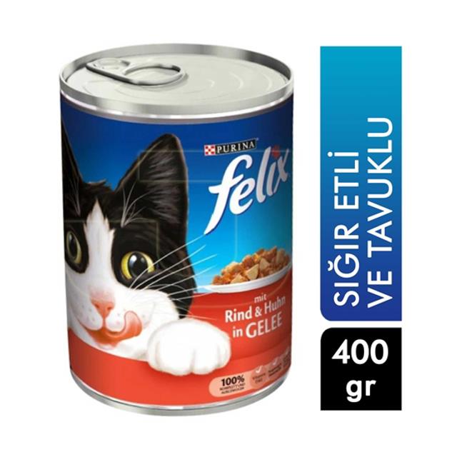 Konserve Sığır Etli  Yaş Kedi Maması 400gr 1 Adet