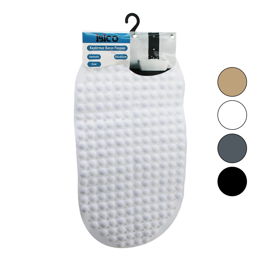 Kaydırmaz Banyo Paspası 34x65 cm Renkli Top Desenli