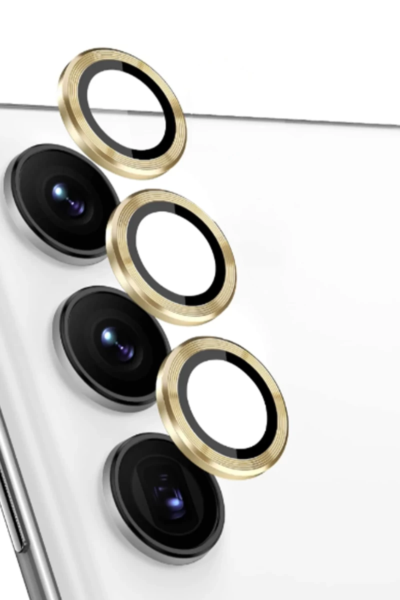 Samsung Galaxy S24 FE Uyumlu Raze Metal Kamera Lens - Sarı