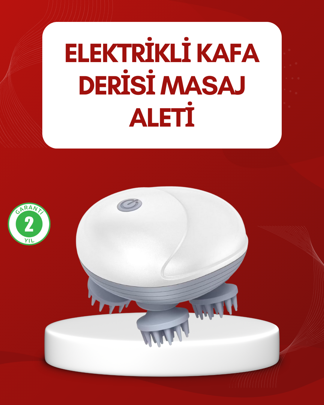 Su Geçirmez Elektrikli Kafa Masaj Cihazı IPX7