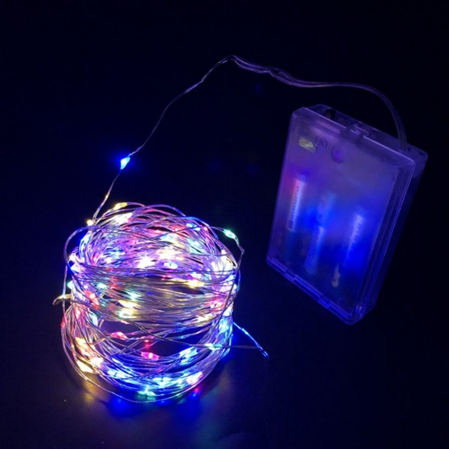 GD966 Şerit Pilli Aydınlatma 3 metre 30 Adet RGB Peri Led