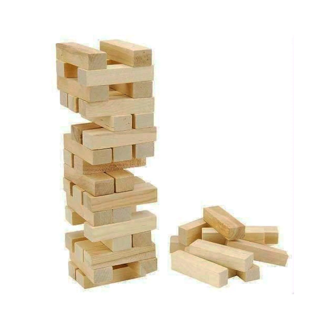 Eğlenceli Ahşap Denge Jenga Oyunu 54 Parça