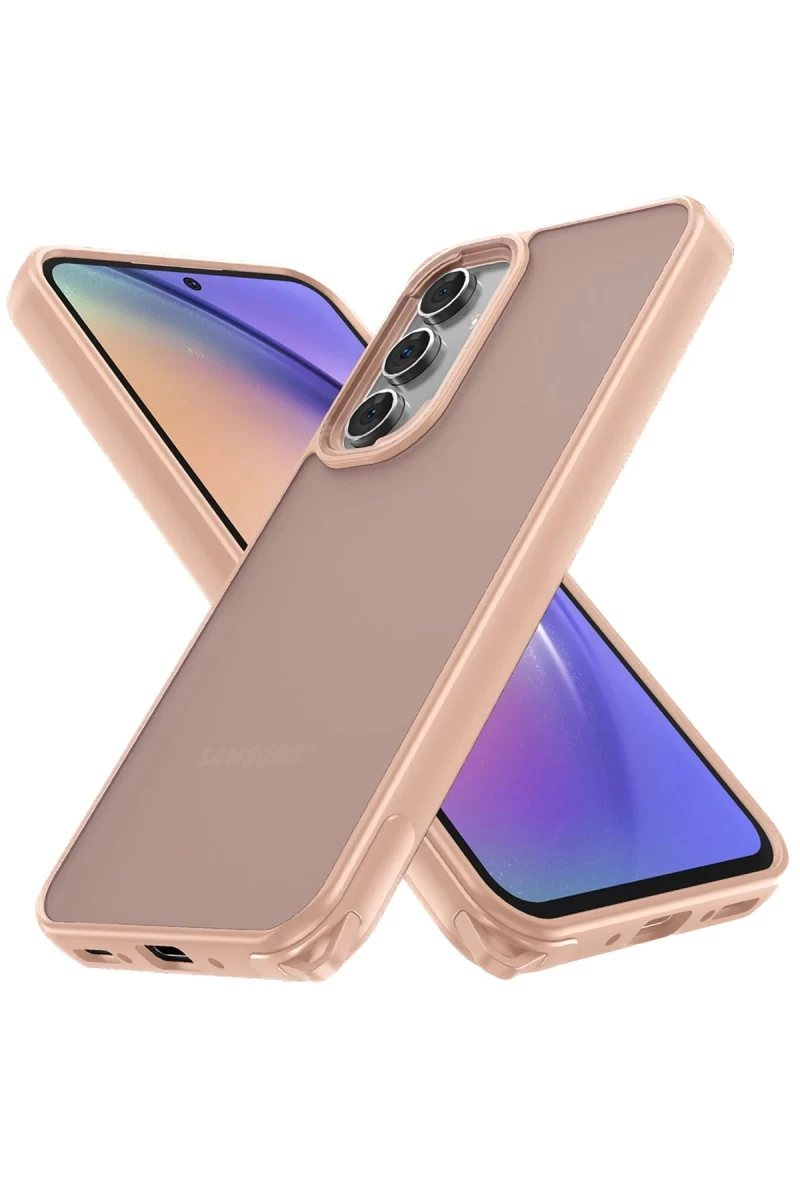 Samsung Galaxy A54 5G Uyumlu Kılıf Elegant Kapak - Pudra