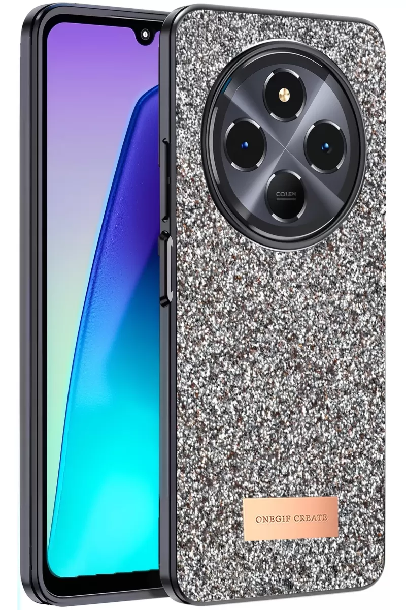 Onegif Xiaomi Redmi 14C Uyumlu Bright Simli Kapak - Gold