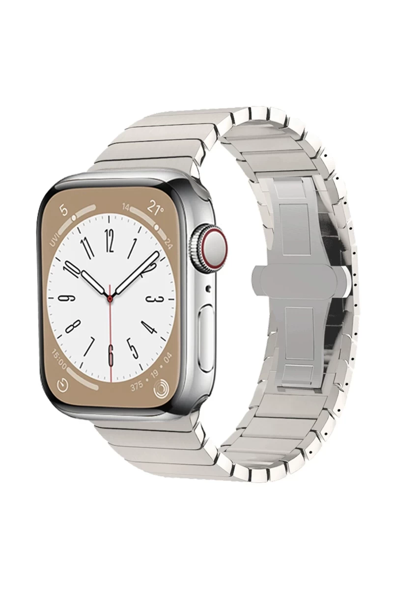 Apple Watch 38mm Uyumlu KR413 Fine Steel Kordon - Yıldız Işığı