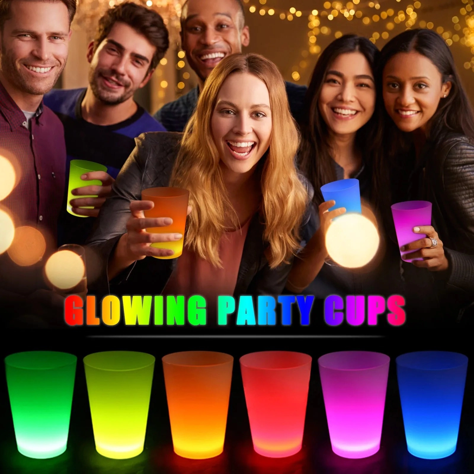 Eğlenceli Glow Bardak Seti 6 Renk 1.5 Aksesuarı