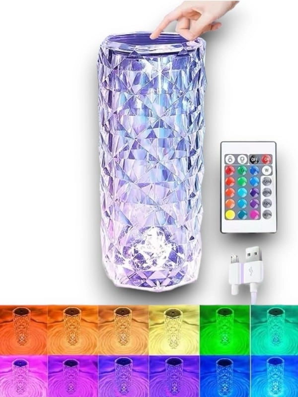 Modern RGB Kristal Lamba 16 Renkli Dokunmatik Kontrol