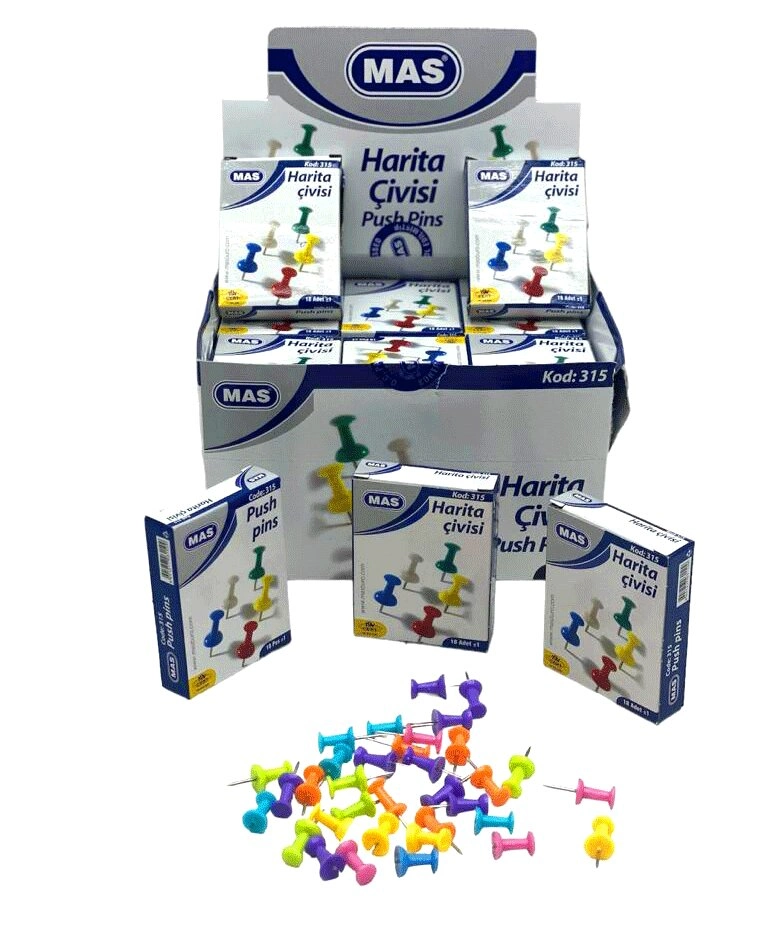 Renkli Silindirik Mantar Pano İğnesi 12x18cm 648 Adet