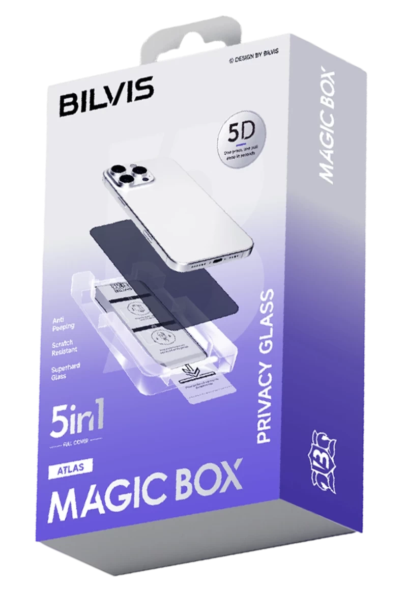 Apple iPhone 17 Pro Max Uyumlu Bilvis 5in1 5D Magic Hayalet Cam Ekran Koruyucu - Siyah