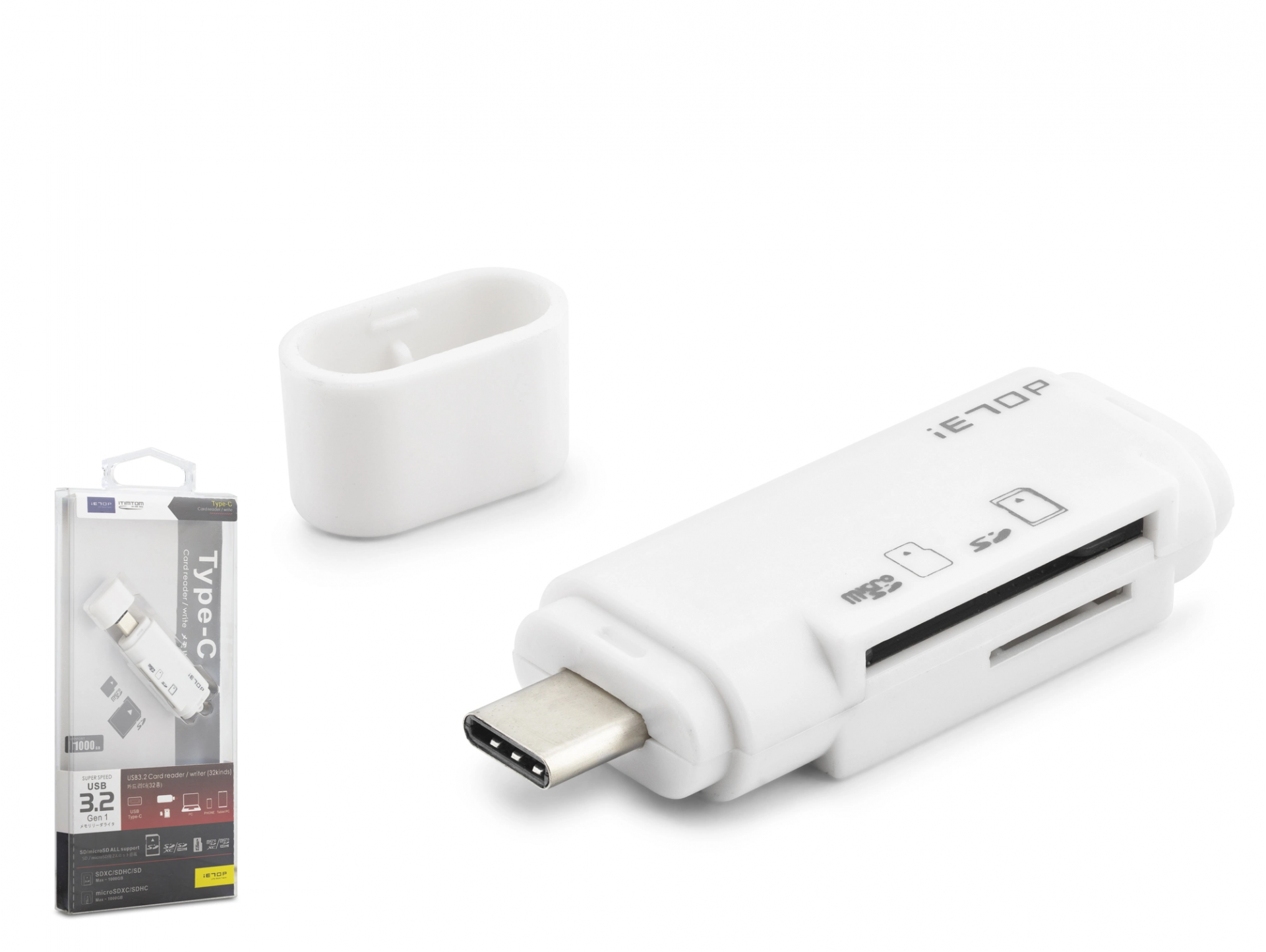 Type-c 3.2 Gen1 Kart Okuyucu Sd Microsd 5 Gbps Beyaz TC301