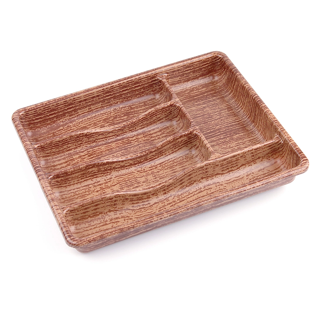 Şık Ahşap Renkli 5 Bölmeli Kaşıklık 36x29cm