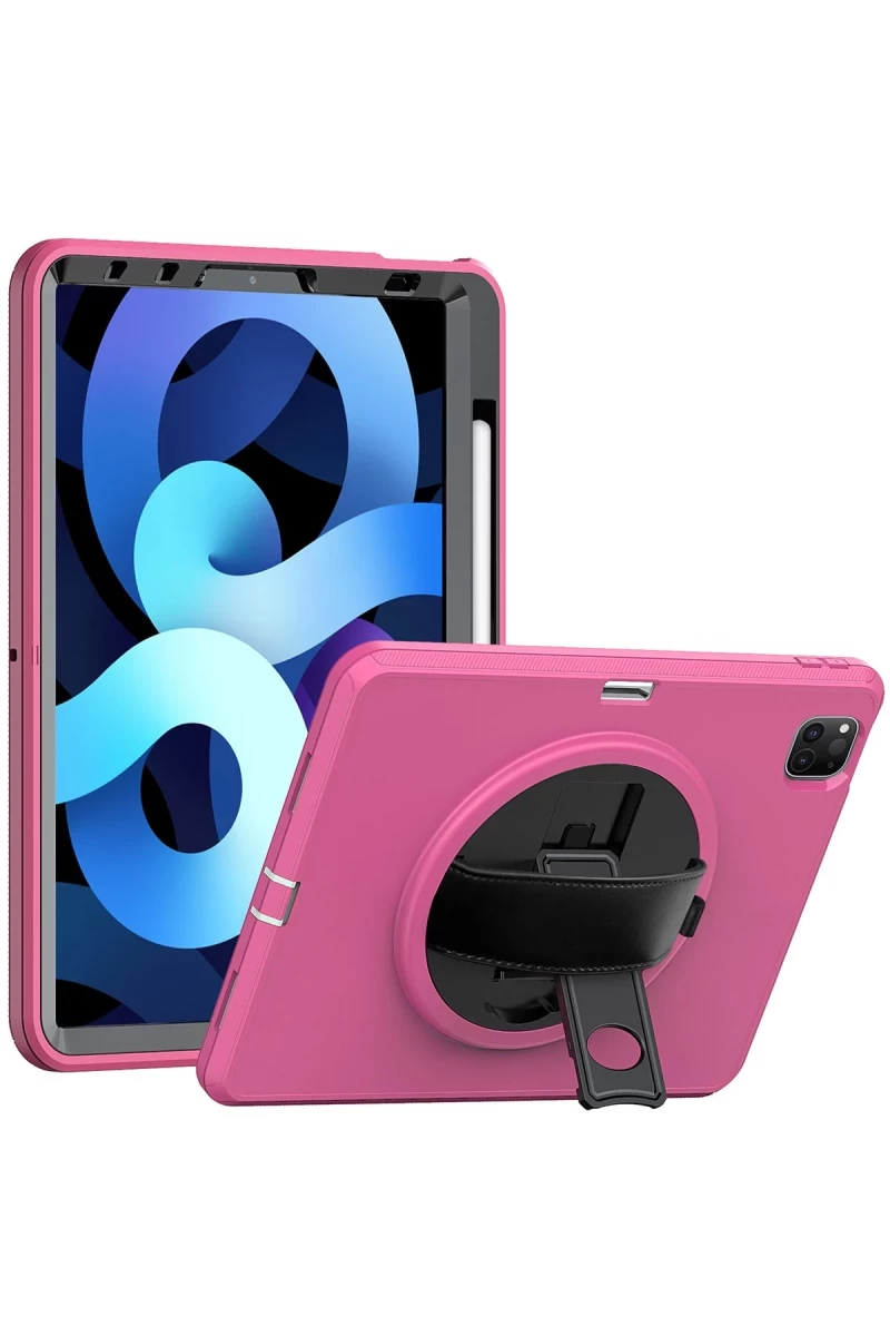 Apple iPad Pro 11 (2018) Kılıf Hand Strap Tablet Kılıfı - Pembe