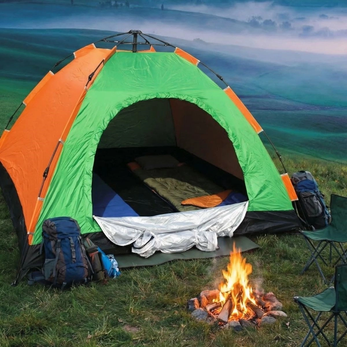 Hızlı Kurulum Suya Dayanıklı Kamp Çadırı 220x250 cm 6 Kişilik