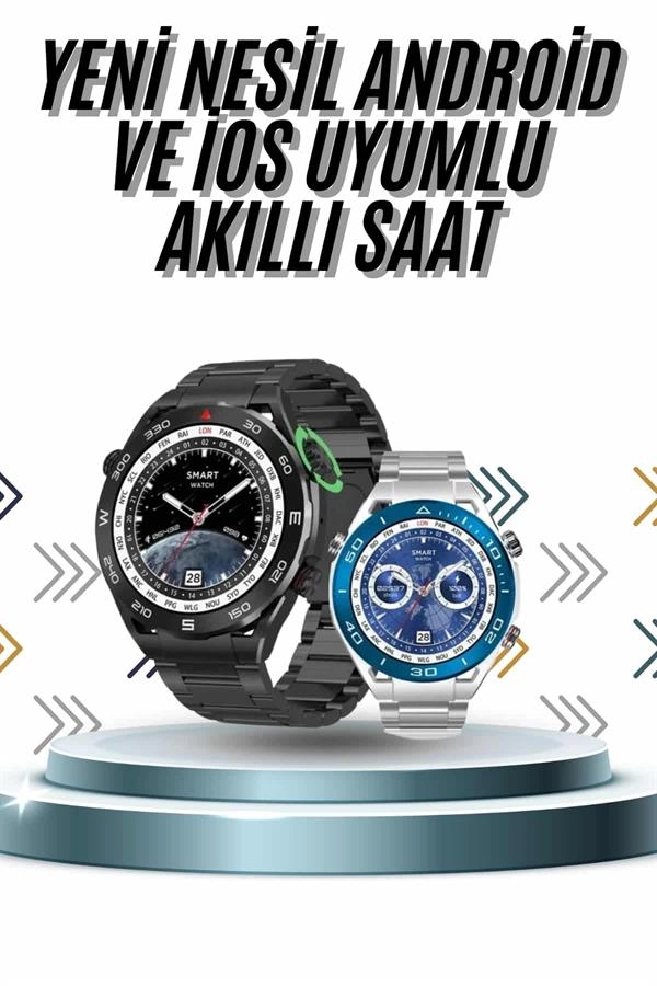 Yeni Nesil Akıllı Saat 1.62 İnç Nabız Sensörlü Sesli Görüşme