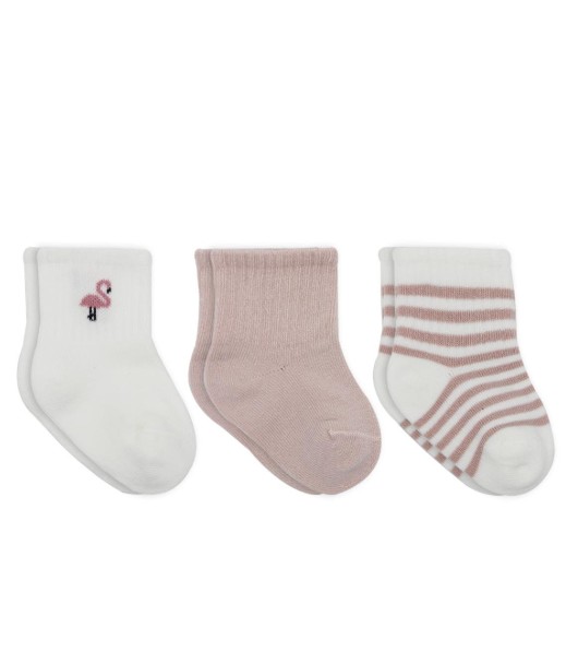Flamingo Girl 3'lü Penye Soket Çorap 10136 Gül Kurusu