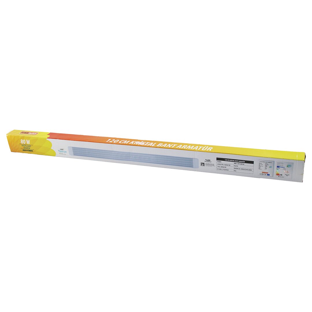 Nisaluce EAMP-107 2 Pcs 80W 120CM Kristal Bant Armatür BEYAZ=6500K Alüminyum Kapak IP20 - Y Bağlantı