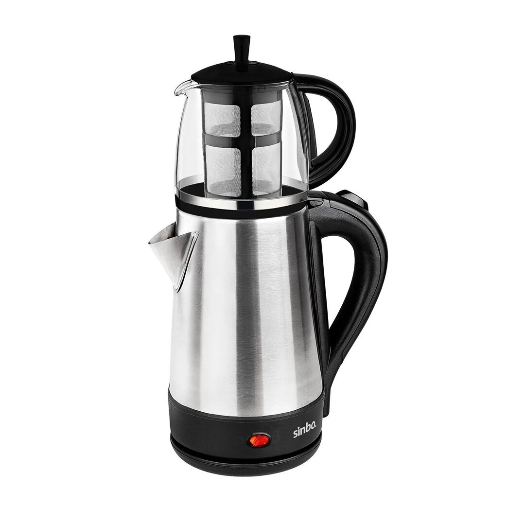 Cam Demlikli Elektrikli Çelik Çaycı Seti 1600W - 1.7LT - 0.7LT STM-5836