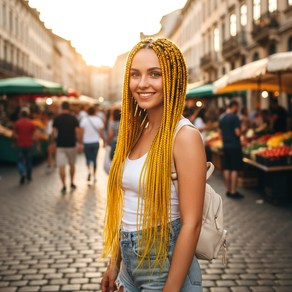 Afrika Örgüsü Ve Rasta İçin Sentetik Saç - Koyu Sarı