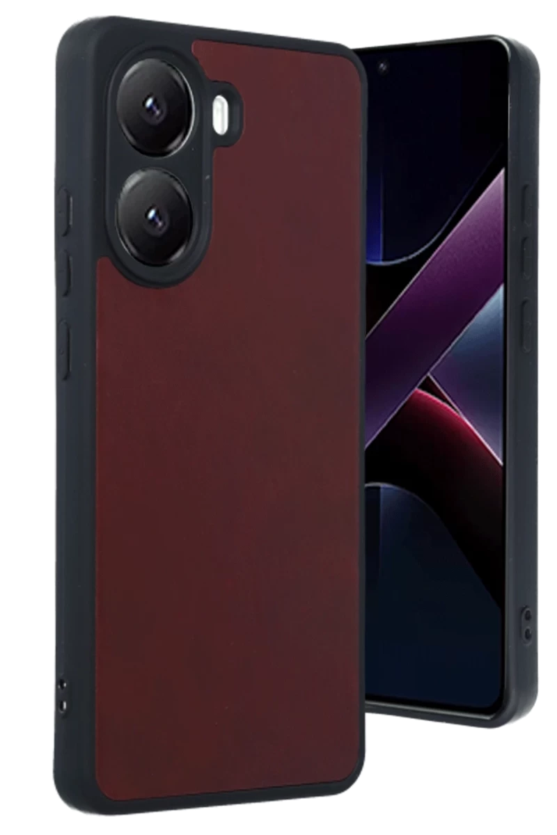 Xiaomi Poco X7 Pro Uyumlu Kılıf Aras Deri Kapak - Bordo