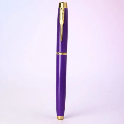 Şık Mor Metal Roller Kalem 13 cm Ofis Kullanımı