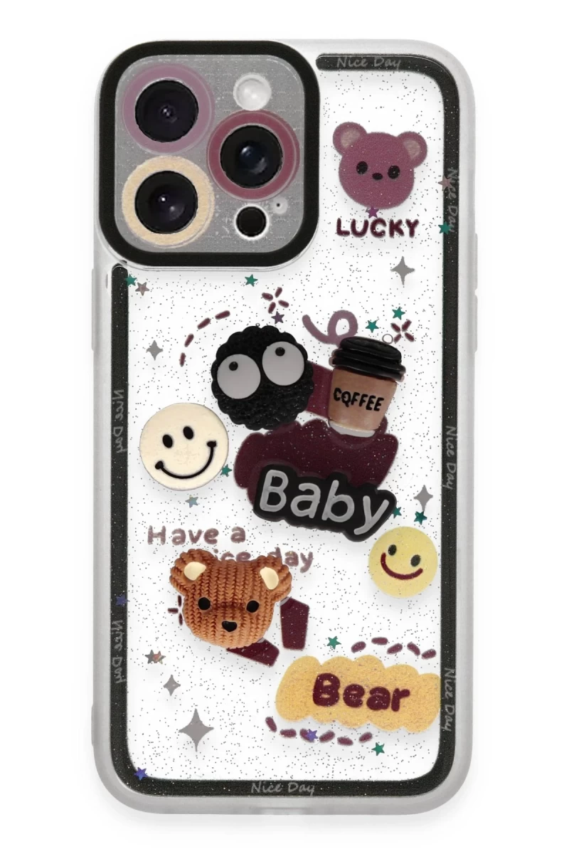 Apple iPhone 14 Pro Uyumlu Kılıf Sweet Desenli Silikon Kapak - Sarı