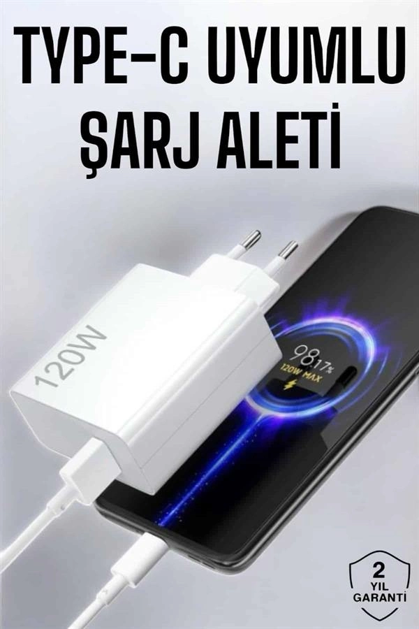 Hızlı Şarj Cihazı 120W Type-C Uyumlu Seyahat İçin