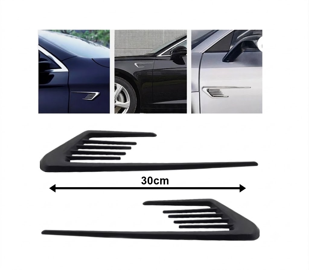 Çamurluk Üstü Ventil Çizgili 30cm 2 Parça Siyah
