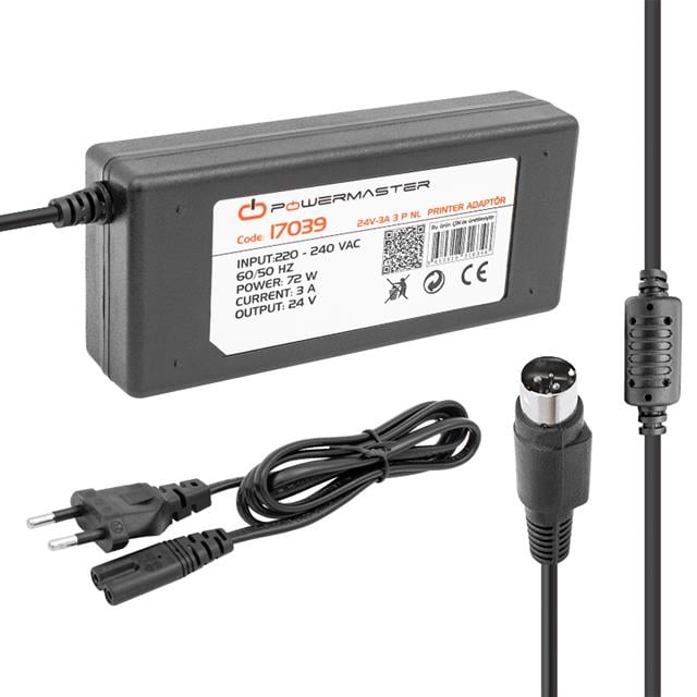 PM-17039 24 Volt - 3 Amper - 72 Watt 3 Pinli Plastik Kasa Masaüstü Printer Adaptör