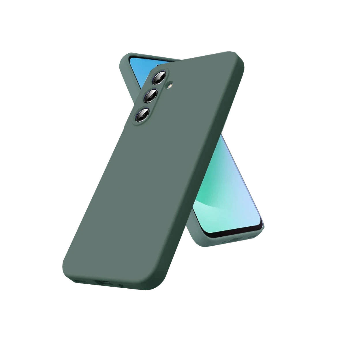 Samsung Galaxy A17 5G Nano içi Kadife Silikon - Koyu Yeşil