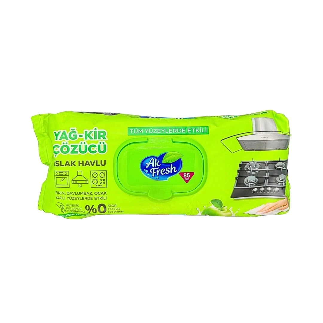 Yağ ve Kir Çözücü Islak Mendil Elma 85'li