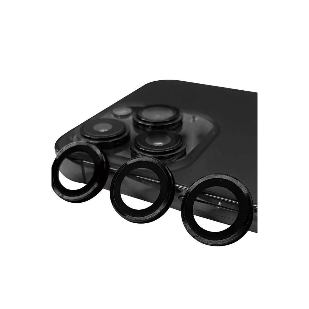 Apple iPhone 15 Pro Max Raze Metal Kamera Lens - Siyah