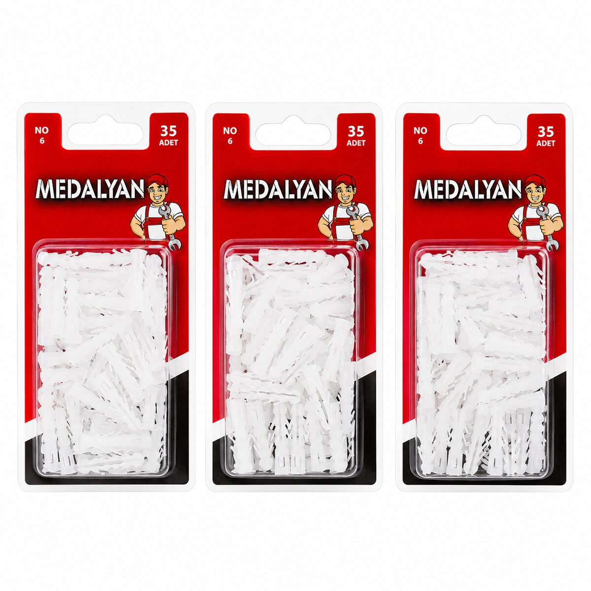 Beyaz Plastik Dübel 12x35 mm 420 Adet Set