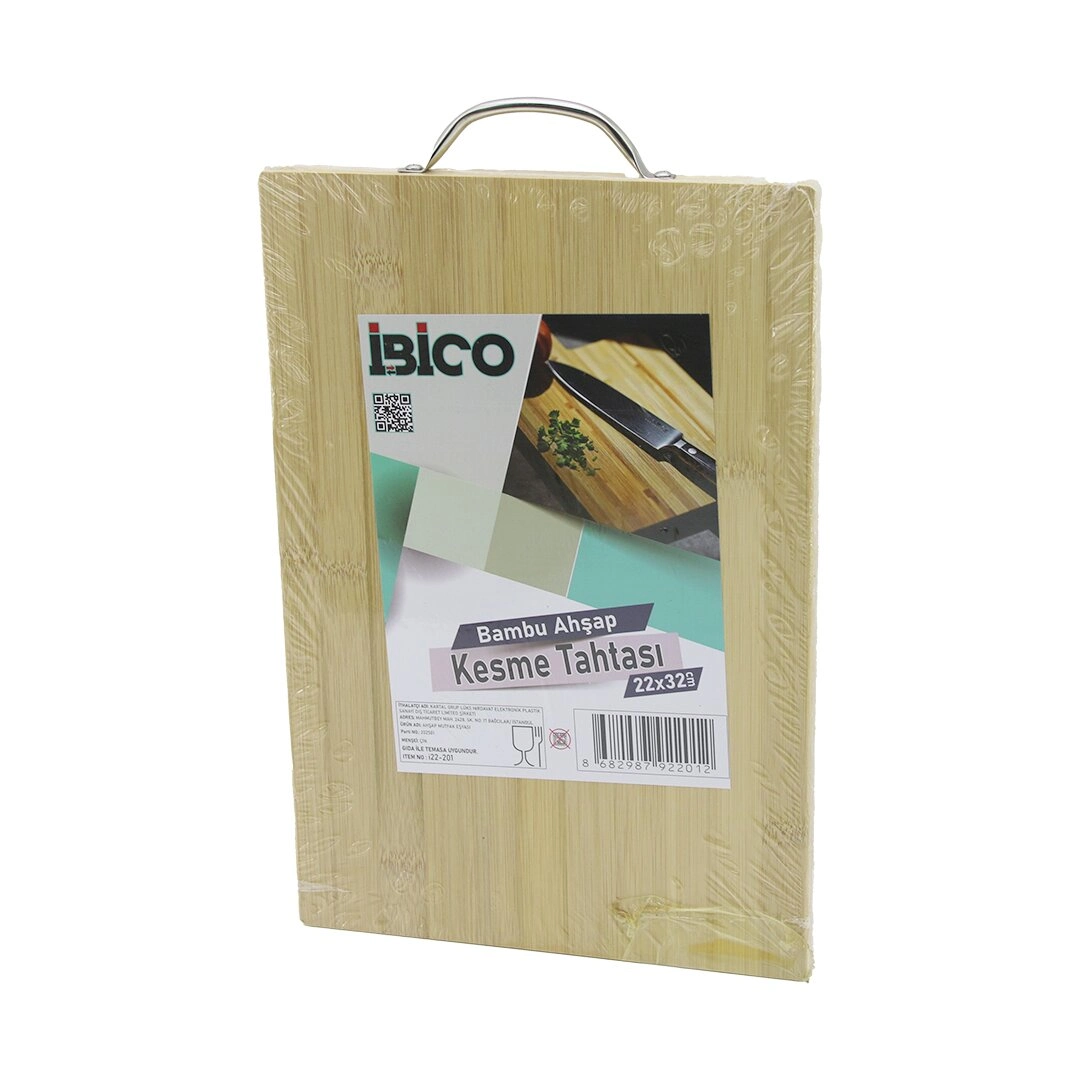 Metal Kulplu Bambu Kesim Panosu 22x32 cm Mutfak İçin