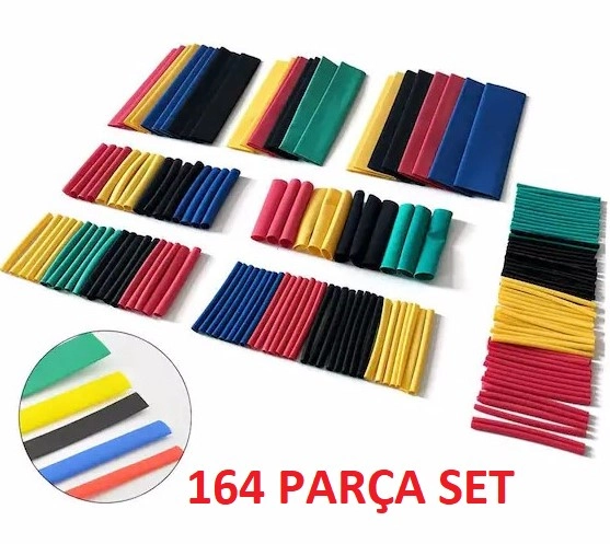 Isıyla Daralan Makaron Kablo Koruyucu Kılıf 164 Parça Set
