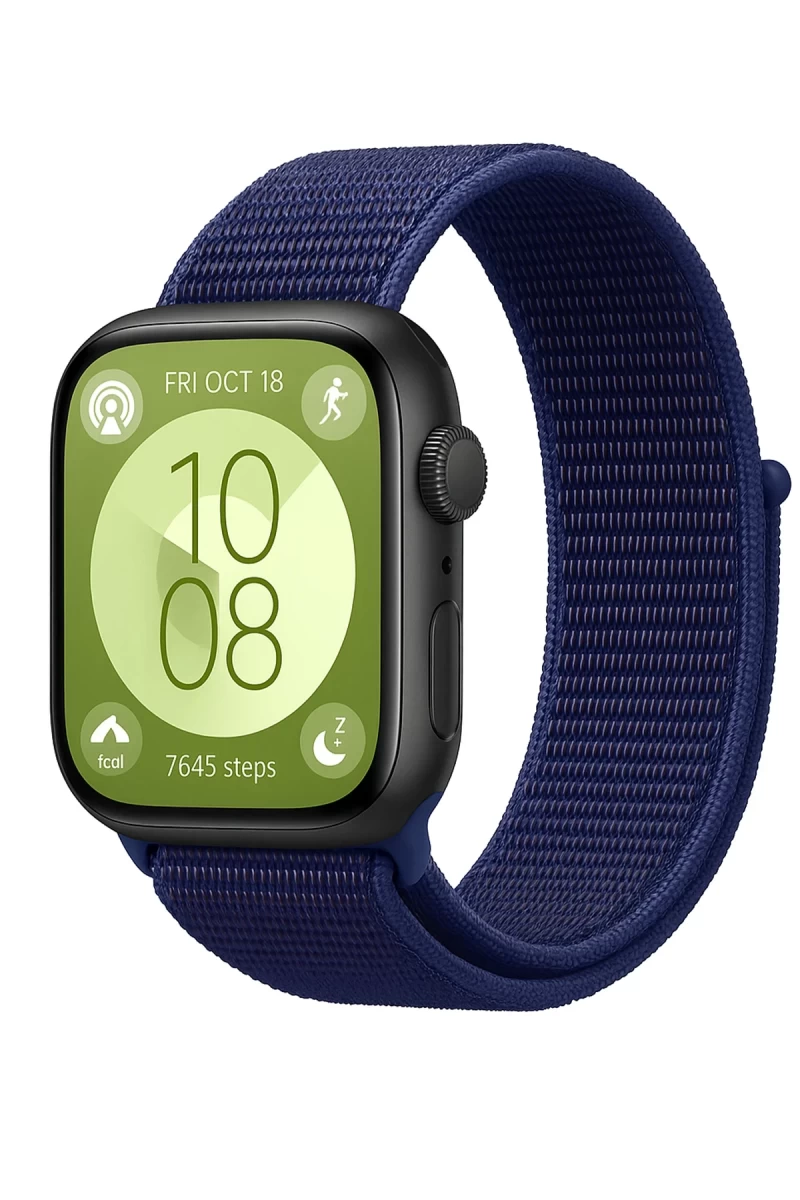 Huawei Fit 4 Hasırlı Cırtcırtlı Kordon - Lacivert-Mürdüm