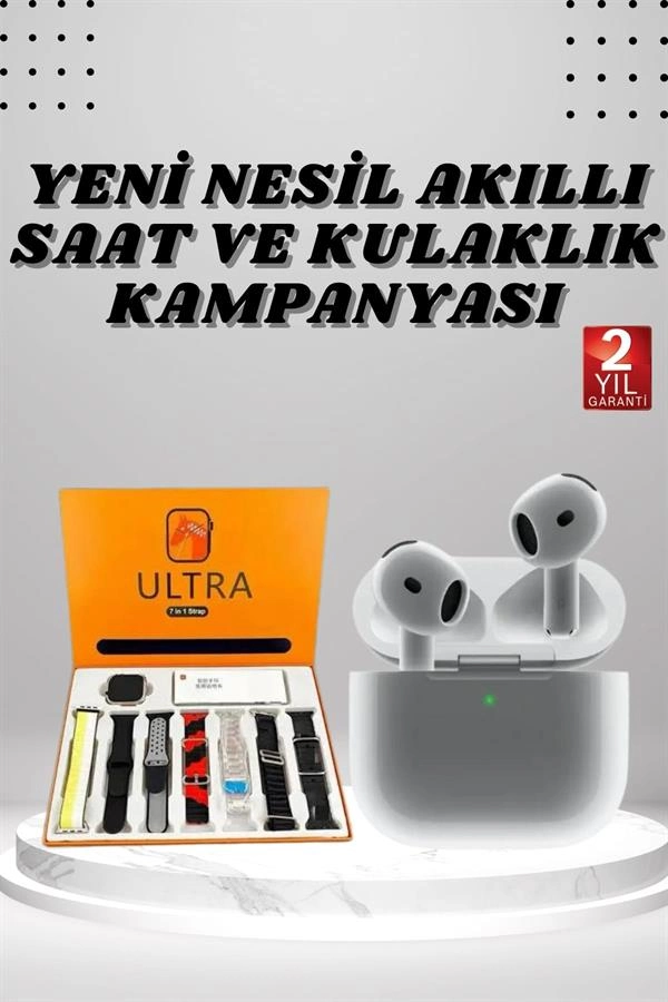 Dokunmatik Ekranlı Akıllı Saat 7 Kordon ile 49 mm Suya Dayanıklı
