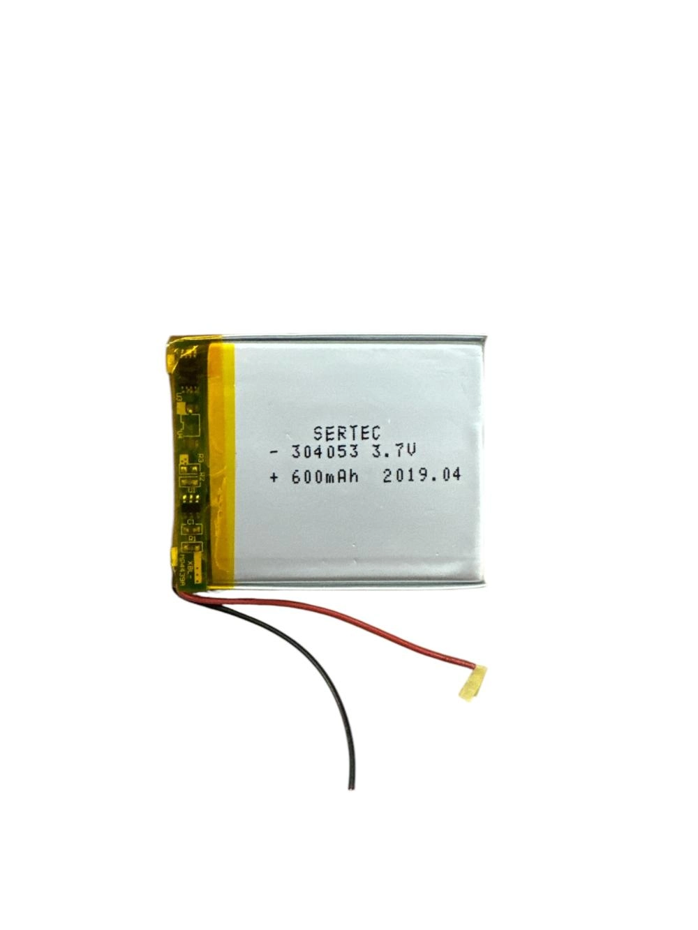 Devreli Li-Polymer Pil 3.7V 600mAh 40x53mm