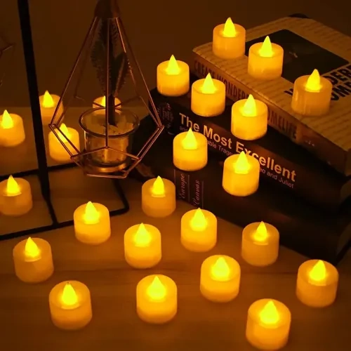 Romantik LED Mum Seti 24 Adet 3.4 cm Dekorasyon