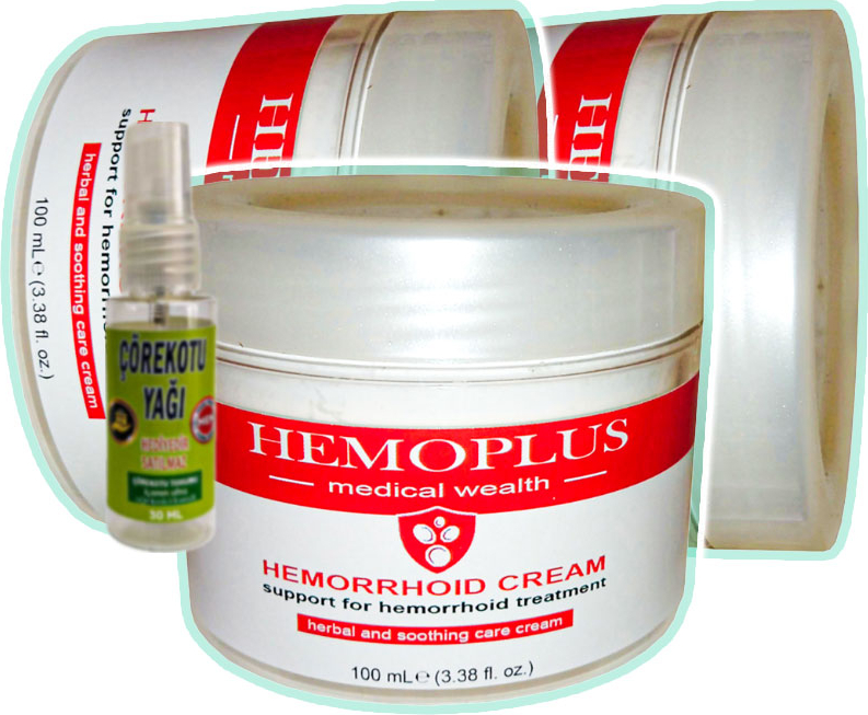 Hemoplus 3 Adet 100 ml Hemor.roidin Kremi + Çörek Otu Yağı Teskin Yağı 30 ml