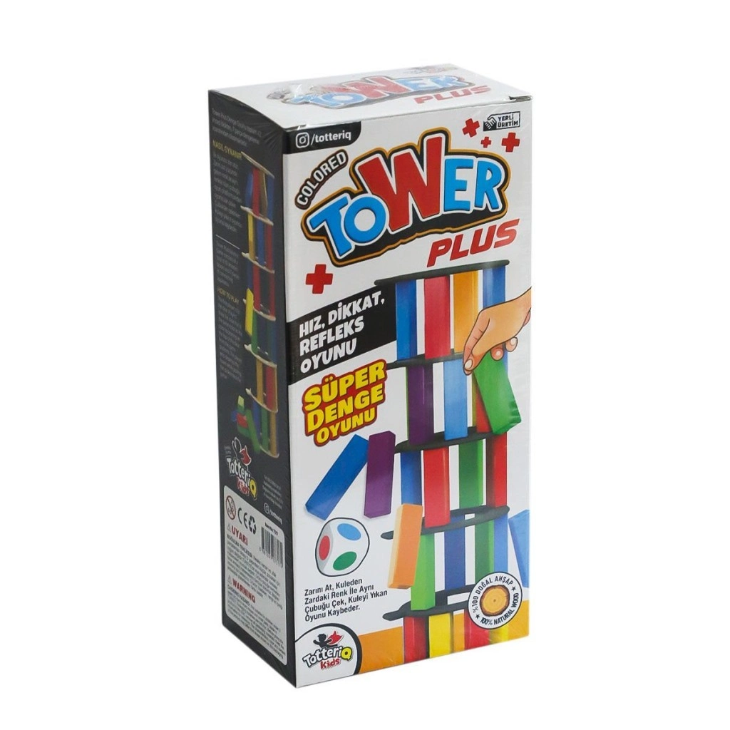 Eğlenceli Renkli Plus Tower Süper Denge Oyunu 54 Adet