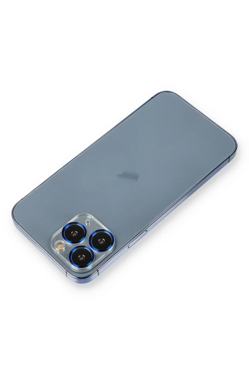 Apple iPhone 11 Pro Max Uyumlu Metal Kamera Lens Koruma Cam - Mavi